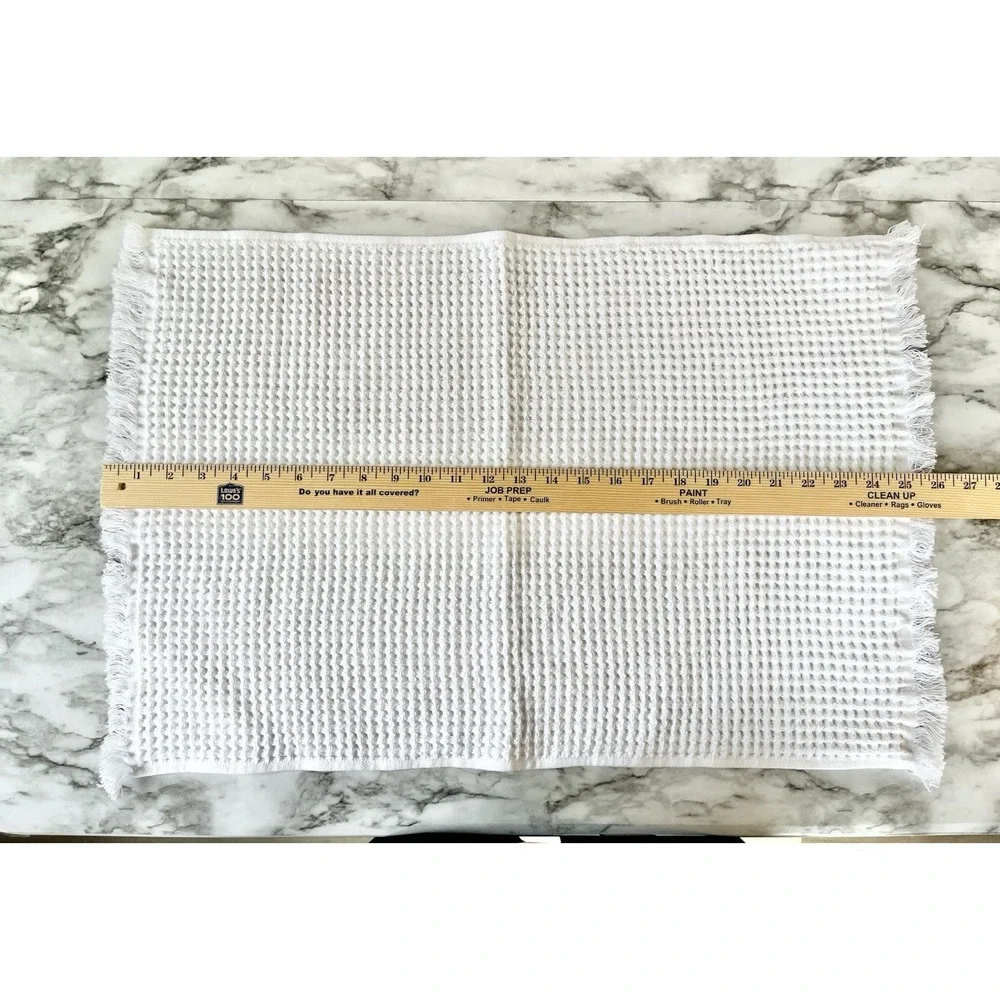 Bianca Cotton Waffle Knit Hand Towel 100% Cotton White 26 X 16.5 Luxury Portugal